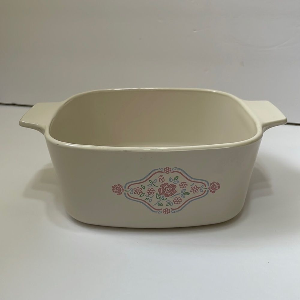 CORNING WARE ENGLISH BREAKFAST PINK ROSE 1.5 LITER BAKING DISH